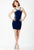 JVN27816 Micro Beaded Plunging Back Short Dress