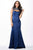 JVN31300 Cap Sleeve High Neck Illusion Gown