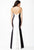 JVN31454 Haltered Two-Toned Sheath Gown