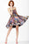 JVN32224 Strapless Colorful Printed A-line Dress