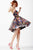 JVN32224 Strapless Colorful Printed A-line Dress