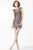 JVN32928 Cap Sleeve Illusion Metallic Cocktail Dress