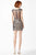 JVN32928 Cap Sleeve Illusion Metallic Cocktail Dress