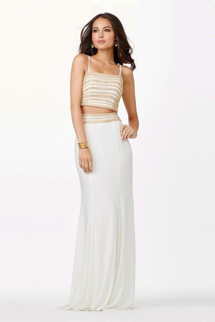 Pretty Two-Piece Prom Dress in Spaghetti Straps JVN33627