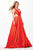 JVN33656 Plunging V-Neck Contoured Cutout Taffeta Ballgown