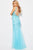 JVN33695 Plunging Cutout Illusion High Neck Gown