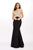 JVN33933 Strapless Surplice Beaded Bodice Gown