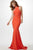 JVN35096 Statuesque High Halter Sheath Gown