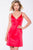 JVN39353 Satin V-Neck Sheath Dress