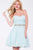JVN41423 Strapless Lace Bejeweled A-Line Dress