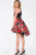 Halter Cocktail Dress with Floral Skirt JVN41523