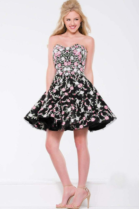 Strapless Floral Cocktail Dress JVN45269