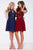 JVN47314 Embroidered Halter Illusion Cocktail Dress
