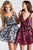 JVN53382 Embroidered Deep V-Neck A-Line Dress