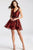JVN53382 Embroidered Deep V-Neck A-Line Dress