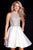 JVN57782 Crystal Beaded Bodice Satin A-Line Dress