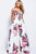 JVN59146 V-neck Side Cutouts Floral A-line Gown