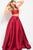 JVN59636 Lace-Up Back Two-Piece Mikado Ballgown