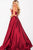 JVN59636 Lace-Up Back Two-Piece Mikado Ballgown
