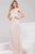 JVN60007 Beaded Cap Sleeves Fitted Evening Dress