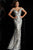 Jovani - Sequined Plunging Off Shoulder Long Gown JVN67256 In Silver and Neutral