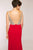 Jovani - Crystal-Crusted V-Neck Long Sheath Gown in Red