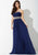 JVNP37074 Ruched Strapless Chiffon Evening Dress