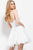 Jovani Sleeveless V-Neck A-Line Cocktail Dress 51788 - 1 pc Off White/Silver In Size 4 Available In White and Silver