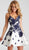 Jovani - 53204 Embellished V-neck A-line Cocktail Dress in White and Blue
