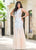Jovani - 24551 Lace Embellished Illusion Jewel Neck Tulle Trumpet Dress in White/Nude