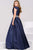 25190 V-neck Beaded Satin Ballgown