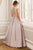 Jovani V-neck Beaded Satin Ballgown 25190 In Silver
