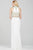 Embellished High Neck Crop Top Jersey Sheath Gown 31408
