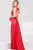Sequined Lace Bateau Sheath with a Skirt Panel 32372