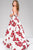 Floral Printed Satin Ballgown 37940
