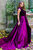 41319 Velvet High Neck with Satin Overskirt