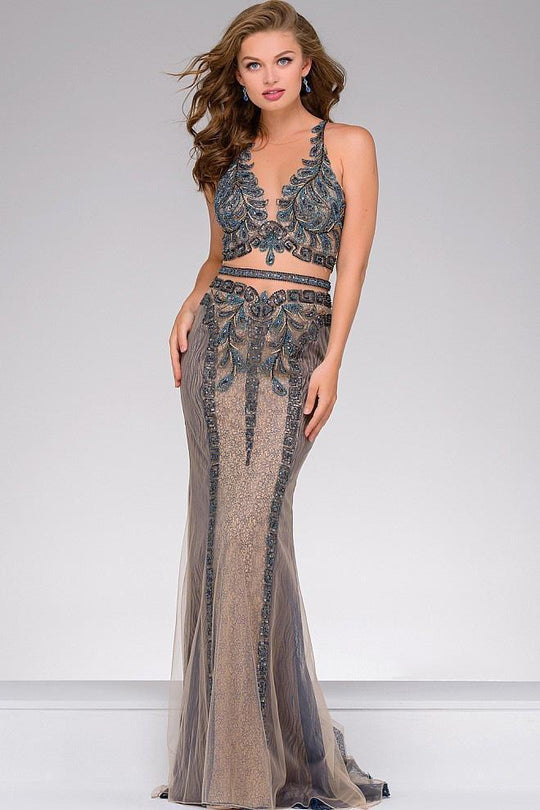 Embellished Long Sleeveless Prom Dress 41606