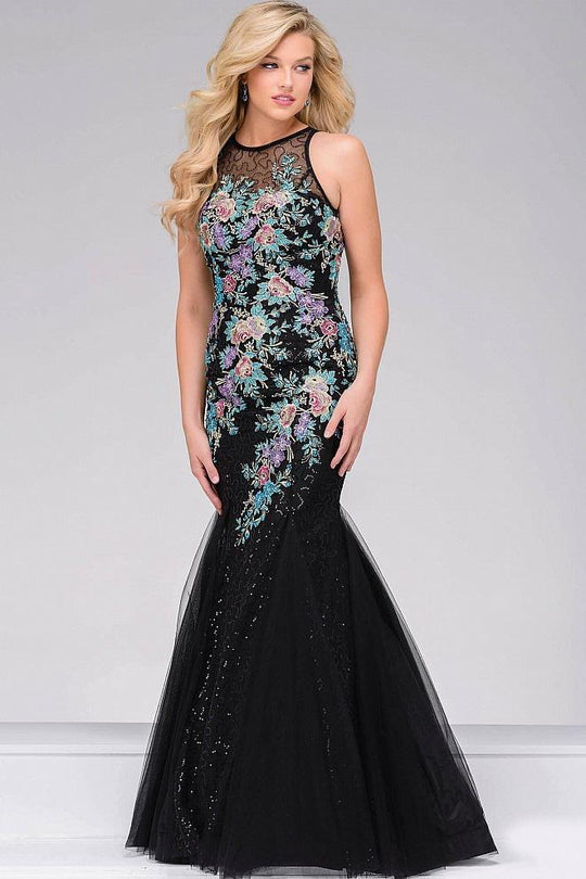 Mermaid Prom Dress with Multi Color Embroidery 41661
