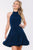 High Halter A-Line Jersey Cocktail Dress 42455