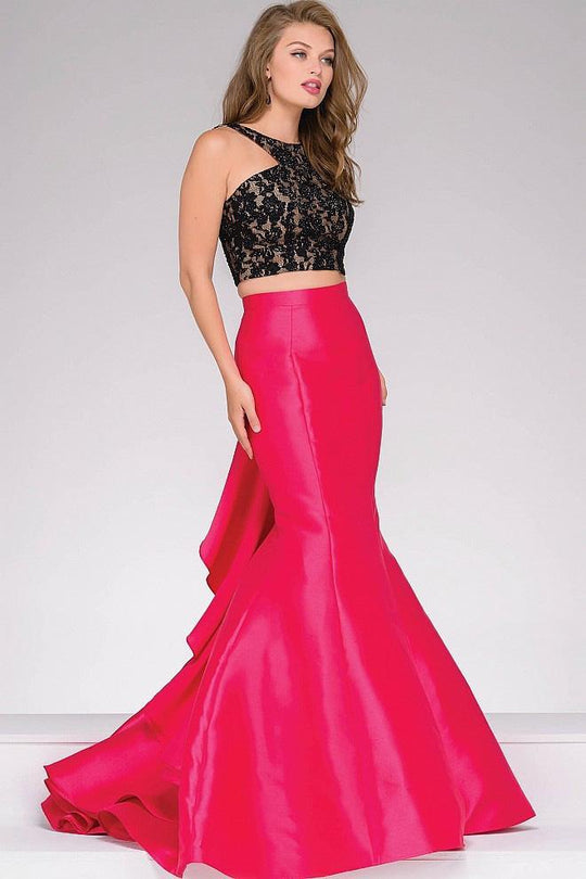 Black And Fuchsia Two-Piece Mermaid Prom Dress 42491