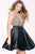 Crystal Embellished V-Neck A-Line Satin Cocktail Dress 42760
