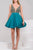 Crystal Embellished V-Neck A-Line Satin Cocktail Dress 42760