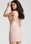 42863 Fitted V Back Illusion Dress