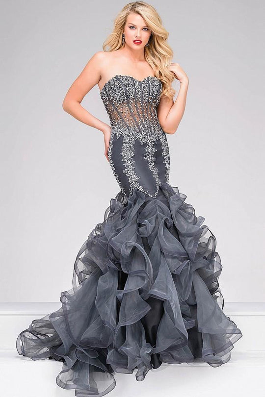 Sheer Bodice Long Mermaid Prom Dress 42883