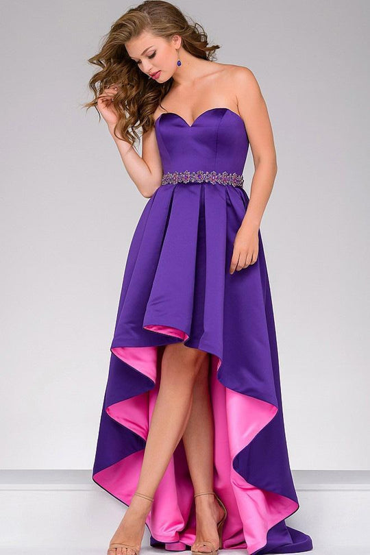 High Low Strapless Sweetheart Neck Dress 45170
