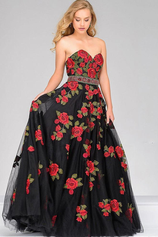 Sweetheart Neck Long  Floral Prom Dress 45741
