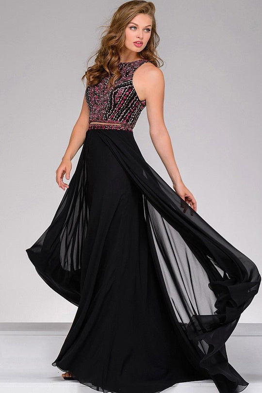 Embellished Bodice Chiffon Prom Dress 45998