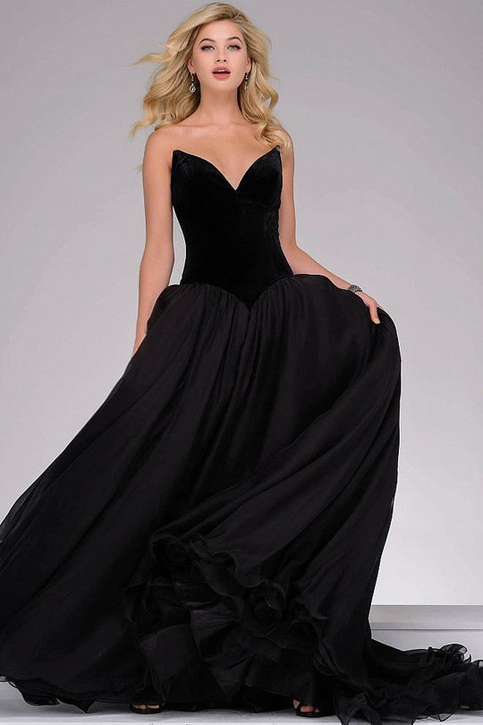 Velvet Top A-line Prom Gown 46606