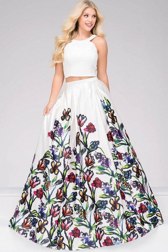 Two-Piece Floral Prom Ballgown 47042