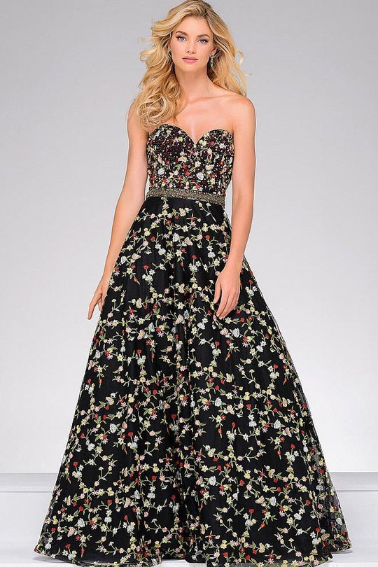 Beaded Waistline Sweetheart Neck Dress 47749